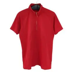 【美品】HUGO BOSS ヒューゴボス ハーフジップ 半袖シャツ レッド Lのサムネイル