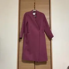 美品ユナイテッドトウキョウ チェスターコート毛100L ワイン 日本製