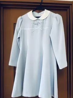 水色 襟付き ワンピース フォーマル