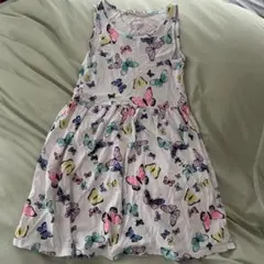 H&M 蝶のプリント ノースリーブワンピース 130