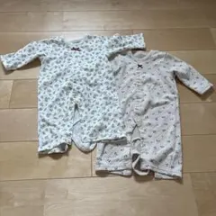 ロンパース2枚セット 60-70cm 花柄・さくらんぼ