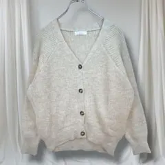 fifth リブニットカーディガン Vネック 羽織り 長袖 M 春 ベージュ