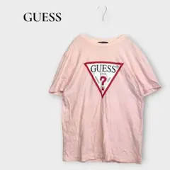GUESS ゲス 半袖Tシャツ 三角ロゴ プリント ビッグロゴ S ピンクのサムネイル