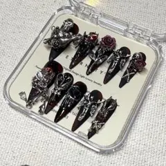 【収納箱付・現品・Mサイズ】ギャル ゆめかわ ゴテゴテ 地雷系 ビジューネイル