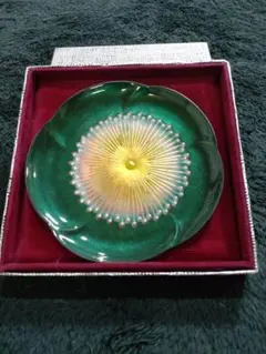 ANDO クロワゾネ 皿 緑色