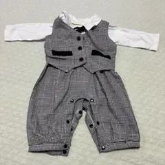 フォーマルスーツ 70cm チェック柄 蝶ネクタイ付き