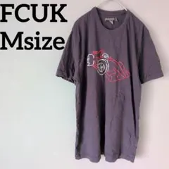 FCUK 【M】ダークグレー レーシングカー プリント 半袖Tシャツ 春夏のサムネイル