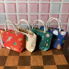 ミニ紙袋　ハンドメイド　クリスマス　サンタ