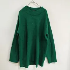 Stradivarius ニットプルオーバー S グリーン 長袖 モックネック