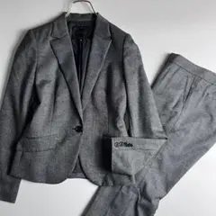 美品　アンタイトル　ウール　シルク　ジャケット　パンツ　セット　グレー　M