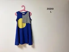 ZOZIO ノースリーブ ワンピース ブルー イエロー ボーダーのサムネイル