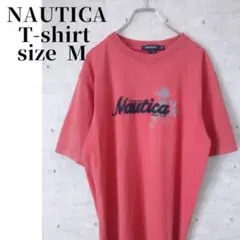 NAUTICA 半袖Tシャツ 刺繍ロゴ　レディース　花　ピンク Mのサムネイル