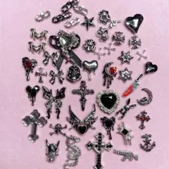 ネイルパーツ まとめ売り デコパーツ シルバー ハート