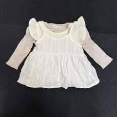 フリル付きキャミソールと長袖トップスセット