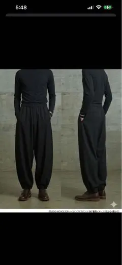【STUDIO NICHOLSON】裾ドローコード ナイロンワイドパンツMのサムネイル