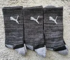 PUMA グレー ソックス 3足セット　24cm～26cm