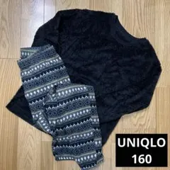 UNIQLO 160 パジャマセット　マイクロファーフリース