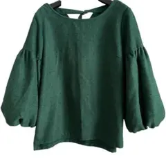 Bou Jeloud バックオープン ボリューム袖ニット グリーン 38