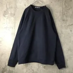 Y1153古着　トレーナー　スウェット　紺　無地　90s Y2K