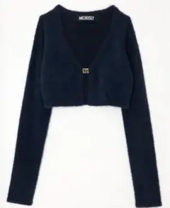 MICHSLY ネイビー クロップドカーディガン