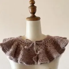 ハンドメイド つけ襟 淡いラメピンク