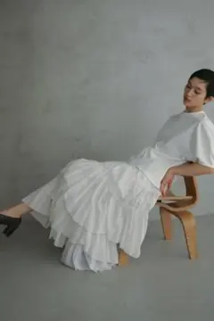 【CASA FLINE】定番 コットンティアードスカート