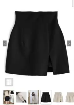 インパン付きハイウエストスリットミニスカート[pm719]