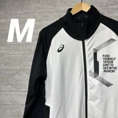 【美品】asicsアシックス トレーニングウェア裏起毛ストレッチ ジャケット　M