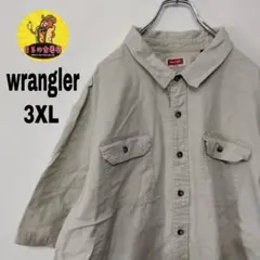 usa古着 wrangler　半袖ボタンシャツ3XL　ベージュ