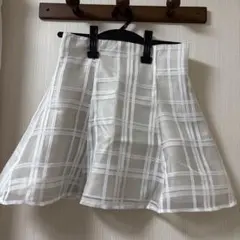 インパン裏地付きチェック柄フレアミニスカー