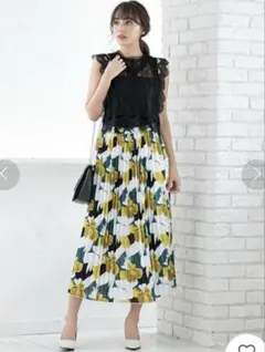 fifth プリーツフラワーロングスカート