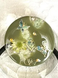 『0437』癒し♡蝶が舞う♡レジンヘアゴム