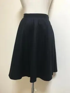 美品★ランバンオンブルーウールフレアスカート日本製ブラックS★5789