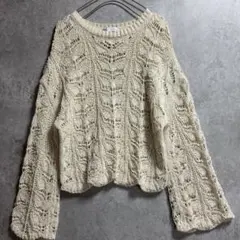 ZARA オープンニットセーター　ザラ　透かし編み ニット セーター かぎ針編み