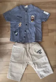 ベビー服セット アンパンマンシャツ ベージュパンツ