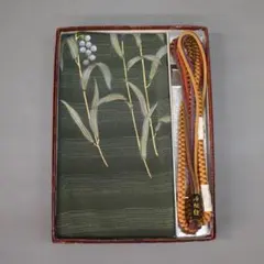 M02-9 新品 正絹 帯揚げ 帯締め セット 緑ぼかし/黄茶系