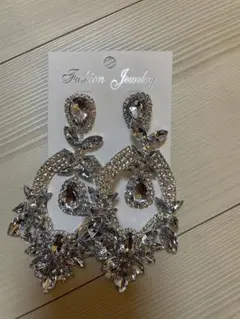 クリスタル装飾 シルバーピアス