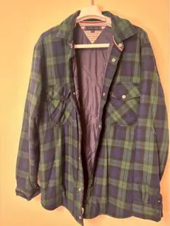 TOMMY HILFIGER グリーン・ネイビーのチェックジャケット S