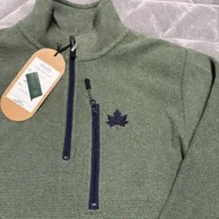 LOGOS ハーフジップカットソー S グリーン