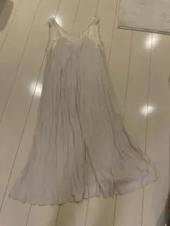 レイビームスキャミワンピース ライトグレー レース