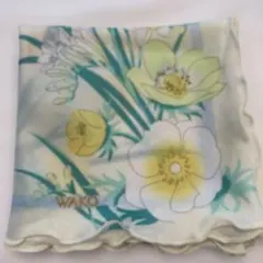 【新品未使用】WAKO 銀座和光 花柄 フリル ハンカチ