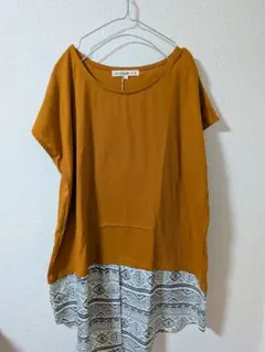 【新品】Cutie Blonde チュニック レイヤード 半袖 マスタード Lのサムネイル