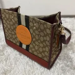 COACH デンプシーキャリオールシグネチャー ハンドバッグ ショルダーバッグ