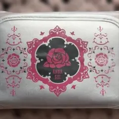 ANNA SUI バラデザイン ポーチ　 シルバー／ピンク