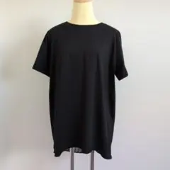 バックプリーツ切替 半袖Tシャツ ブラックのサムネイル