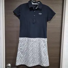 Callaway 半袖ポロワンピース S ネイビー