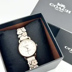 COACH デランシー 花モチーフ 腕時計 フラワー レザー 箱付き レディースのサムネイル
