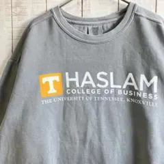 古着　長袖　スウェット 裏起毛　プリント　アメカジ ゆるだぼ