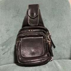 MORGAN HOMME cowhideレザー ボディバッグ ダークブラウン - メルカリ