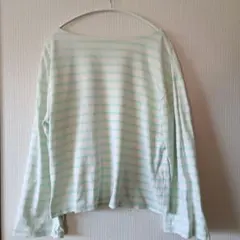 FREAK’S STORE　薄緑×白　ストライプ長袖カットソー